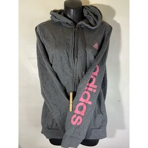 Gray Nike Women's Sz.L Zip Up Jacket Pink Logo
